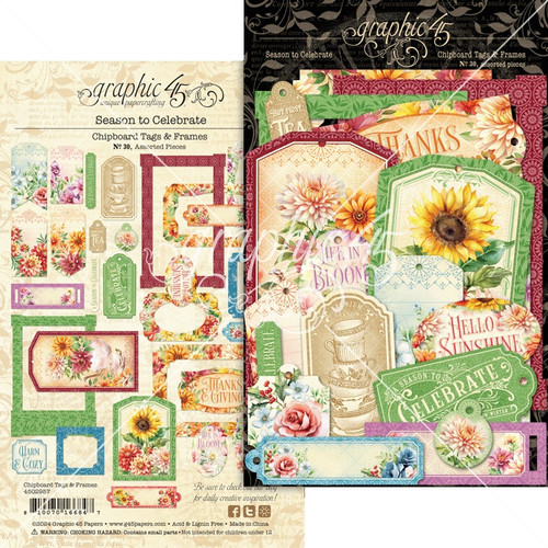 2 Pack - Graphic 45 Die-Cut Assortment-Tags & Frames, Season To Celebrate - 5A002HP6-1GK74 - 810070166847