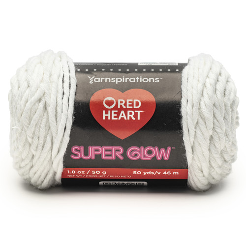 3 Pack - Red Heart Super Glow Yarn-LUNAR WHITE - 5A002GBW-1GHVH - 073650091049