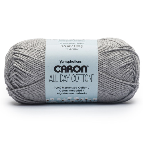 3 Pack - Caron All Day Cotton Yarn-Cloud Gray - 5A002G8W-1GHSZ - 057355562691