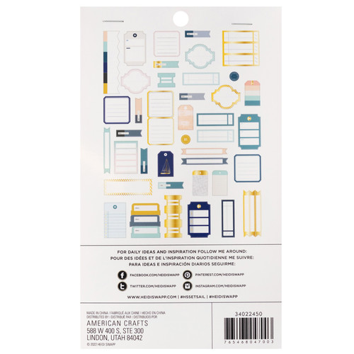 3 Pack - Heidi Swapp Set Sail Journaling Ephemera Die-Cuts-40/Pkg - HS022450