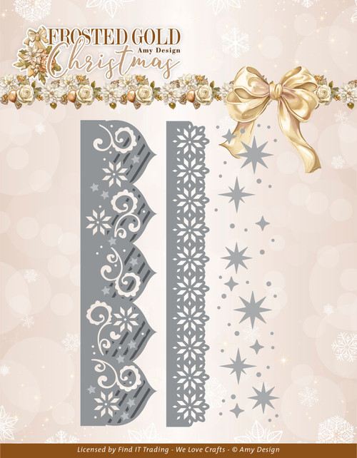 Find It Trading Amy Design Frosted Gold Christmas Die-Frosted Gold Borders 5A002HPM-1GK89 - 8718715141940