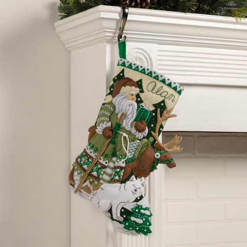 Bucilla Felt Stocking Applique Kit 18" Long-Nordic Noel - 5A002HRT-1GK9Z