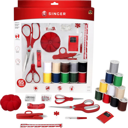SINGER Beginner's Sewing Kit Red -65PCS - 5A002J0C-1GKLH