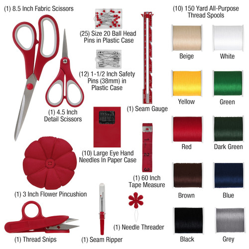 SINGER Beginner's Sewing Kit Red -65PCS - 5A002J0C-1GKLH SINGER Beginner's Sewing Kit Red -65PCS - 5A002J0C-1GKLH
