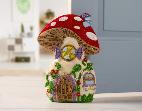 Bucilla Felt Door Stopper Applique Kit 10"X13.5"-Mushroom Manor 5A002HRQ-1GKB1