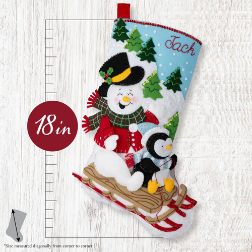 Bucilla Felt Stocking Applique Kit 18" Long-Arctic Joyride - 5A002HRP-1GKB2
