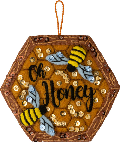 Bucilla Felt Ornaments Applique Kit Set Of 4-Beehive Bliss - 5A002HRR-1GKB4