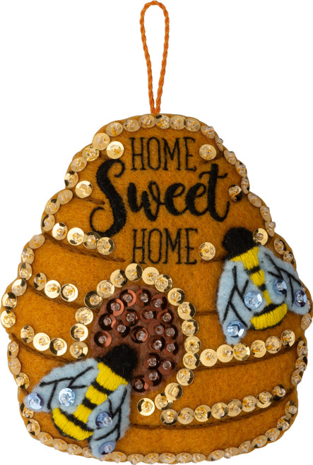 Bucilla Felt Ornaments Applique Kit Set Of 4-Beehive Bliss - 5A002HRR-1GKB4
