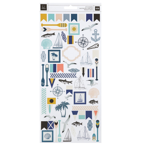 3 Pack - Heidi Swapp Set Sail Cardstock Stickers-151/Pkg - HS021043 - 765468032122