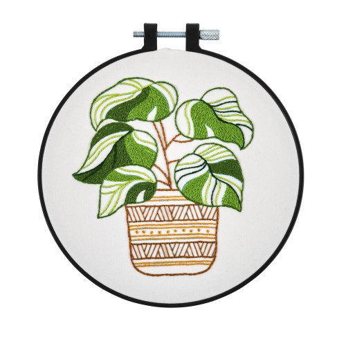 Bucilla Stamped Embroidery Kit W/6" Plastic Hoop-Potted Beauty - 5A002HRG-1GKC1 Bucilla Stamped Embroidery Kit W/6" Plastic Hoop-Potted Beauty - 5A002HRG-1GKC1