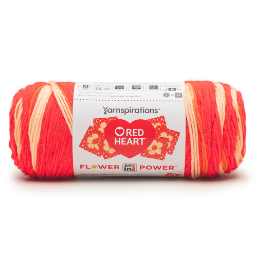Red Heart All In One Granny Square Yarn-RED HOT PHLOX - 5A002GBS-1GHW5 - 073650094385