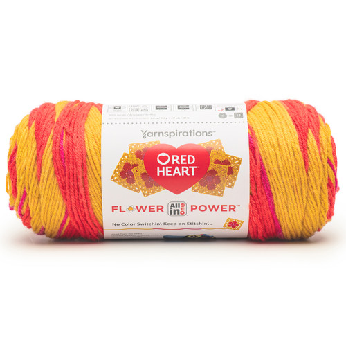 Red Heart All In One Granny Square Yarn-POPPY STAR - 5A002GBS-1GHVV - 073650095917