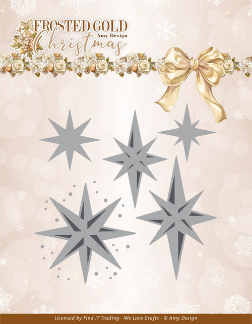 Find It Trading Amy Design Frosted Gold Christmas Die-Frosted Gold Stars 5A002HPJ-1GK8L - 8718715141964