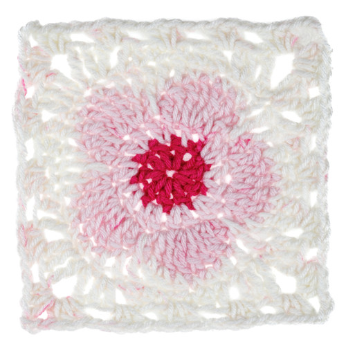 Red Heart All In One Granny Square Yarn-CHERRY BLOSSOM - 5A002GBS-1GHW3
