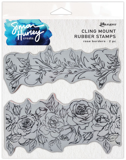 Simon Hurley create. Cling Mount Stamp 6"X6"-Rose Borders - 5A002HQ3-1GK8V - 789541087953
