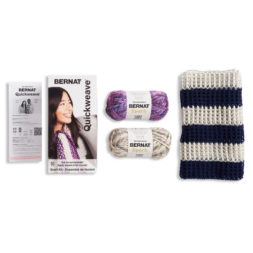 Bernat Scarf Weaving Kit-Purple Tartan - 5A002G8H-1GHT7 Bernat Scarf Weaving Kit-Purple Tartan - 5A002G8H-1GHT7