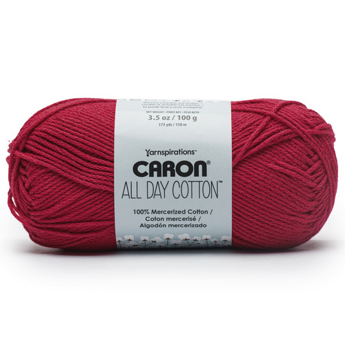 Caron All Day Cotton Yarn-Red Lip - 5A002G8W-1GHSP - 057355562868