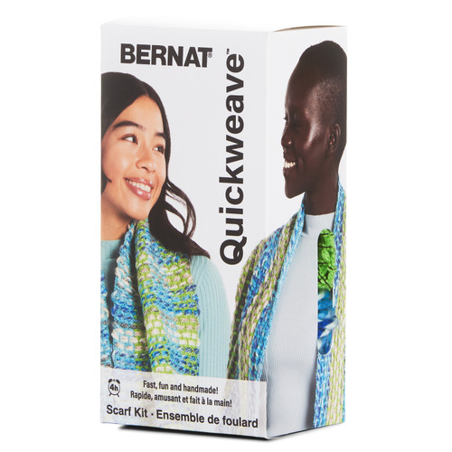 Bernat Scarf Weaving Kit-Aqua Twist - 5A002G8H-1GHSL - 057355562608