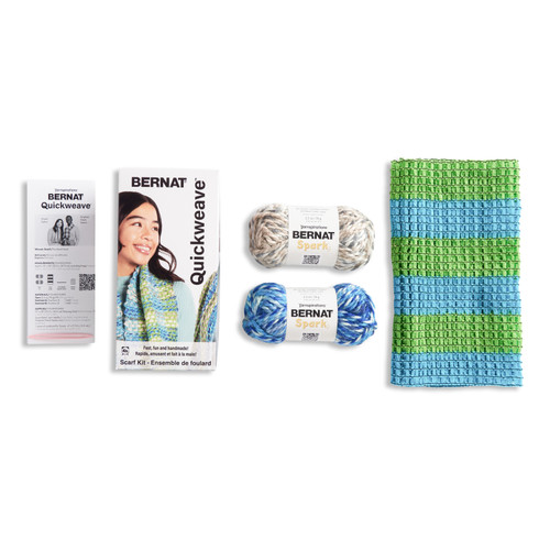 Bernat Scarf Weaving Kit-Aqua Twist - 5A002G8H-1GHSL