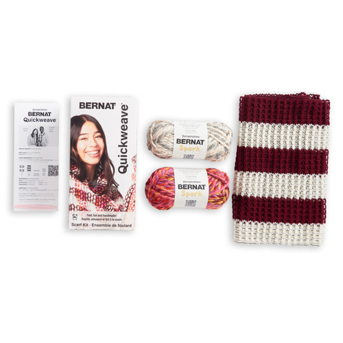Bernat Scarf Weaving Kit-Burgundy Tartan - 5A002G8H-1GHT2 Bernat Scarf Weaving Kit-Burgundy Tartan - 5A002G8H-1GHT2