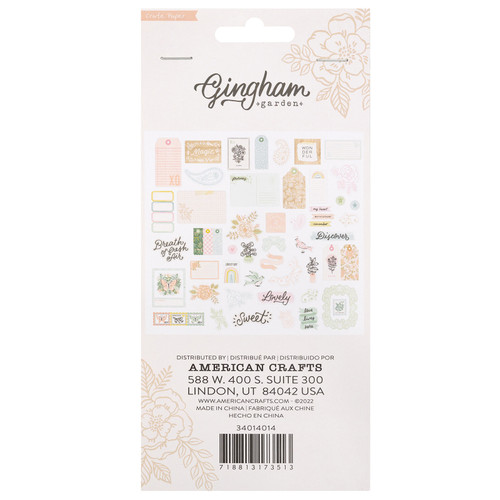 Gingham Garden Ephemera Die-Cuts 50/Pkg-Icons W/Gold Foil Accents - CP014014 Gingham Garden Ephemera Die-Cuts 50/Pkg-Icons W/Gold Foil Accents - CP014014
