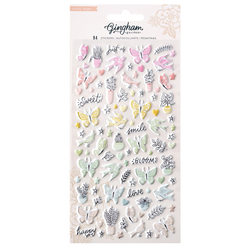 Gingham Garden Puffy Stickers-94 Pieces - CP014017 - 718813173544 Gingham Garden Puffy Stickers-94 Pieces - CP014017 - 718813173544