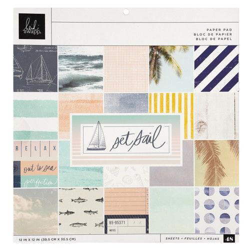 Heidi Swapp Single-Sided Paper Pad 12"X12" 48/Pkg-Set Sail - HS021026 - 765468031958