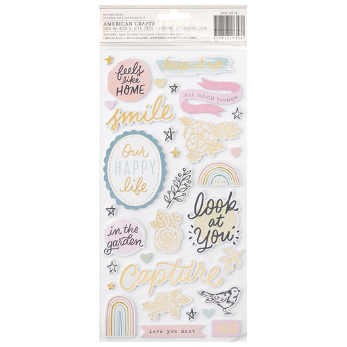 Gingham Garden Thickers Stickers 65/Pkg-Phrase W/Gold Foil - CP014016 Gingham Garden Thickers Stickers 65/Pkg-Phrase W/Gold Foil - CP014016