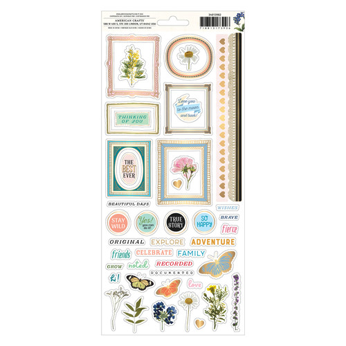 BoBunny Brighton Stickers 6"X12" Sheet 100/Pkg-W/Gold Foil - 34013982 BoBunny Brighton Stickers 6"X12" Sheet 100/Pkg-W/Gold Foil - 34013982
