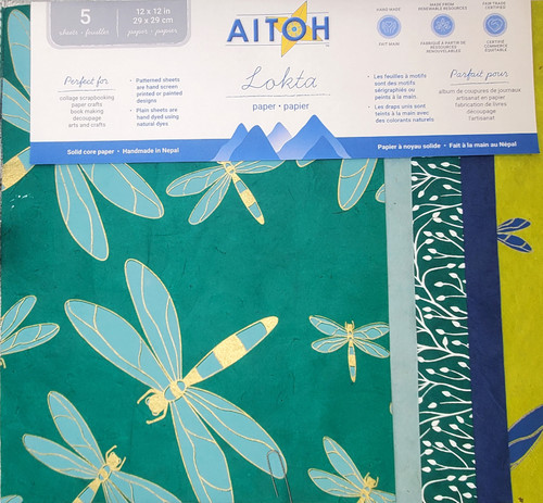 Aitoh Lotka Paper Pack 8.5"X11" 5/Pkg-Dragonflies - 5A002HW6-1GKDW - 762867415396