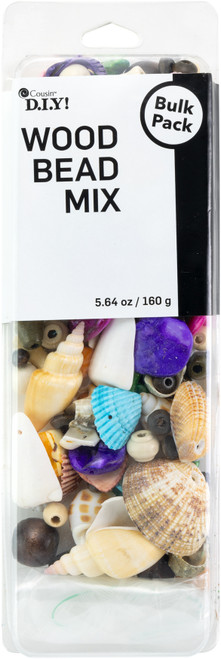 Cousin DIY Wood & Shell Bead Mix-White/Brown - 5A002GMM-1GJ4F - 016321518551