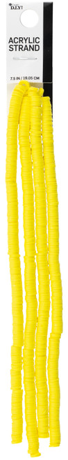 Cousin DIY Acrylic Disc Heishi Bead Strand 7.5" -Yellow - 5A002GLS-1GJ4J - 191648088328