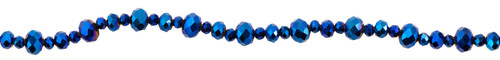 CousinDIY Glass Strand 18in/40.6cm-Metallic Blue Faceted Rondell - 5A002GLT-1GJ4W