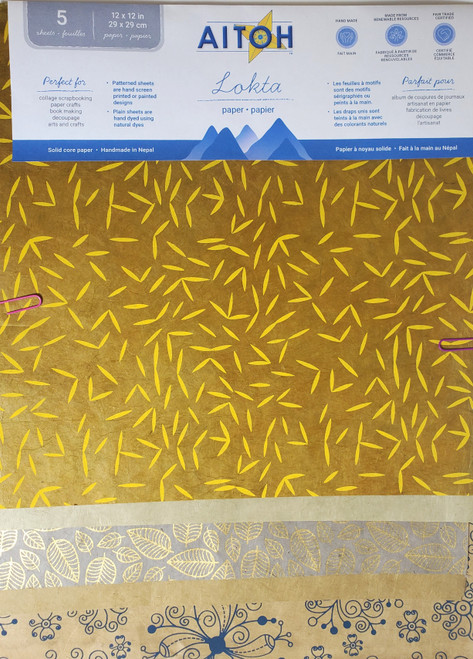 Aitoh Lotka Paper Pack 12"X12" 5/Pkg-Natural - 5A002HTC-1GKFT - 762867415174 Aitoh Lotka Paper Pack 12"X12" 5/Pkg-Natural - 5A002HTC-1GKFT - 762867415174