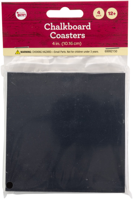 Cousin DIY 4 Pack Square Chalkboard Coasters-4"X4" - 5A002GLX-1GJ60 - 191648089295