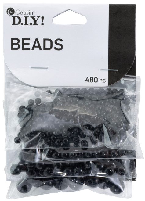 CousinDIY Beads 480PC-Black - 5A002GMP-1GJ5Q - 016321012653