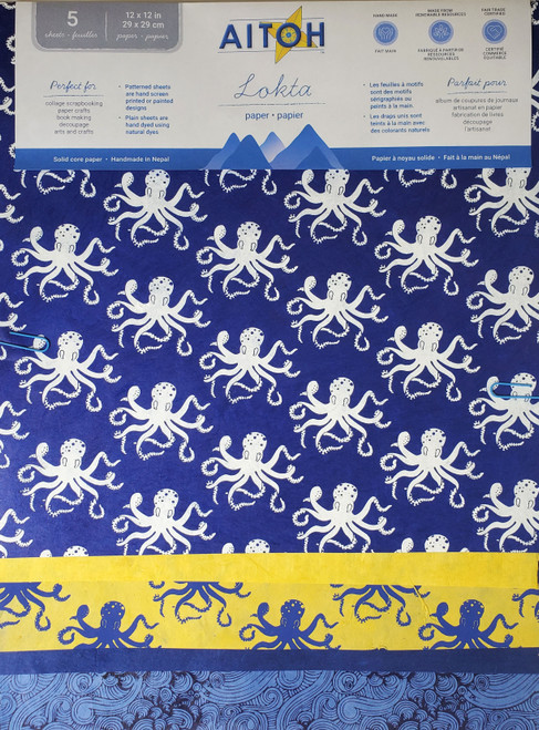 Aitoh Lotka Paper Pack 12"X12" 5/Pkg-Octopi - 5A002HTC-1GKCY - 762867415020 Aitoh Lotka Paper Pack 12"X12" 5/Pkg-Octopi - 5A002HTC-1GKCY - 762867415020