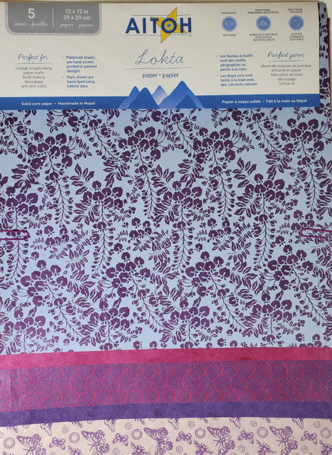 Aitoh Lotka Paper Pack 12"X12" 5/Pkg-Purples - 5A002HTC-1GKD4 - 762867415105 Aitoh Lotka Paper Pack 12"X12" 5/Pkg-Purples - 5A002HTC-1GKD4 - 762867415105