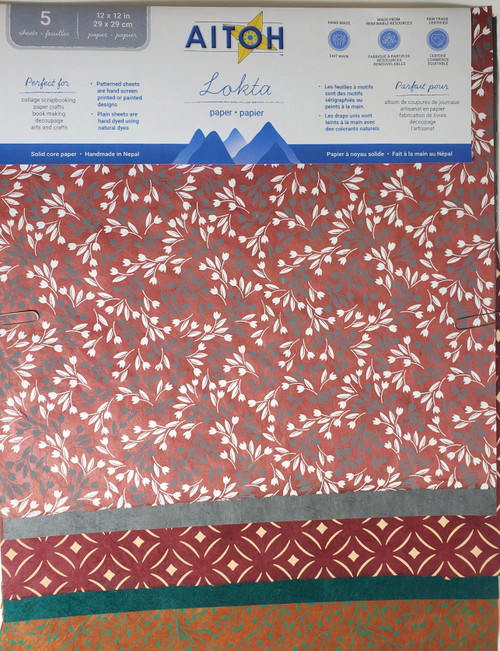 Aitoh Lotka Paper Pack 12"X12" 5/Pkg-Leafettes - 5A002HTC-1GKD7 - 762867415129 Aitoh Lotka Paper Pack 12"X12" 5/Pkg-Leafettes - 5A002HTC-1GKD7 - 762867415129