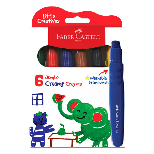 Little Creatives Jumbo Creamy Crayons-6/Pkg - 5A002JFZ-1GKZ9 - 9311279102236