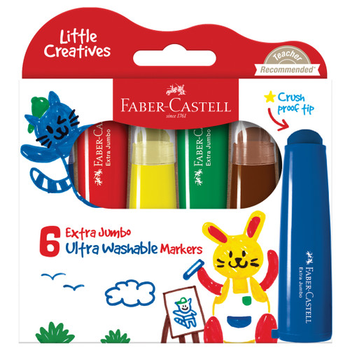 Little Creatives Jumbo Ultra Washable Markers 6/Pkg-6/Pkg - 5A002JG6-1GKZF - 7754111030939