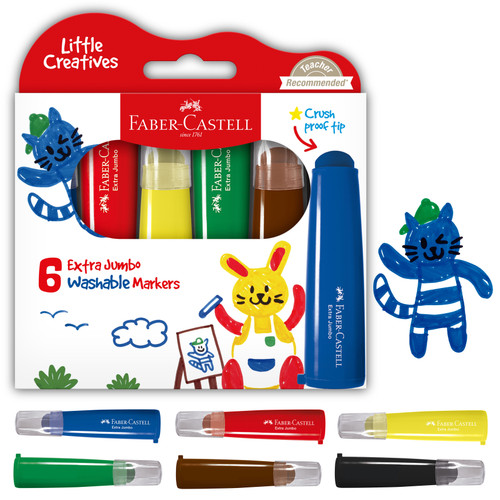 Little Creatives Jumbo Ultra Washable Markers 6/Pkg-6/Pkg - 5A002JG6-1GKZF