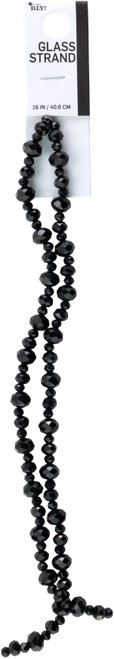 CousinDIY Glass Strand Faceted Rondell 16in/40.6cm-Black - 5A002GLQ-1GJ5T - 016321253377