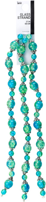 CousinDIY Glass Strand 27in/68cm-Aqua & Green - 5A002GN7-1GJ5W - 016321102194