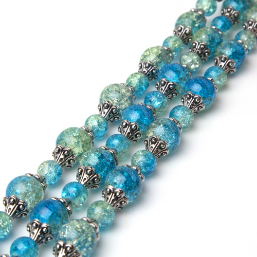 CousinDIY Glass Strand 27in/68cm-Aqua & Green - 5A002GN7-1GJ5W CousinDIY Glass Strand 27in/68cm-Aqua & Green - 5A002GN7-1GJ5W