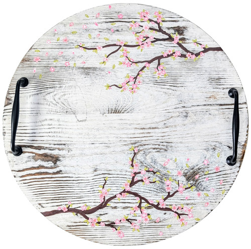 Cousin DIY Round Wood Tray With Metal Handles 18"-White Wash - 5A002GM0-1GJ4P Cousin DIY Round Wood Tray With Metal Handles 18"-White Wash - 5A002GM0-1GJ4P