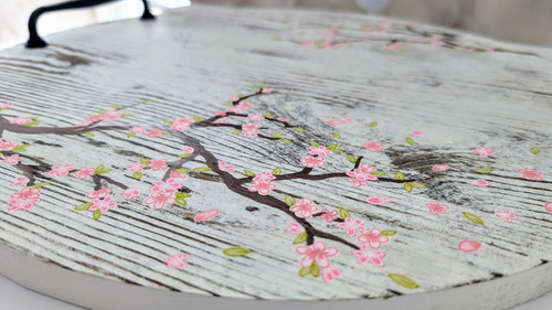 Cousin DIY Round Wood Tray With Metal Handles 18"-White Wash - 5A002GM0-1GJ4P Cousin DIY Round Wood Tray With Metal Handles 18"-White Wash - 5A002GM0-1GJ4P