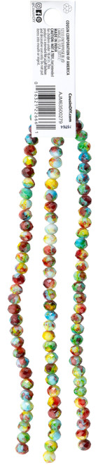 CousinDIY Glass Strand Rondelle Beads 24in-Primary Watercolor - 5A002GMR-1GJ4Y CousinDIY Glass Strand Rondelle Beads 24in-Primary Watercolor - 5A002GMR-1GJ4Y