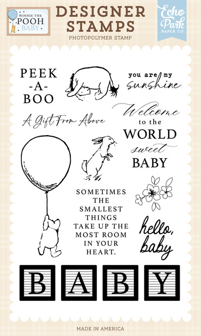 Winnie The Pooh Baby Stamp Set-Peek A Boo - 5A002JSN-1GL9P - 810179810160