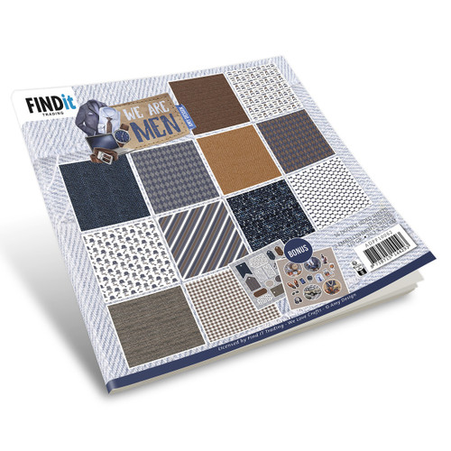 3 Pack - Find It Trading Amy Design Paper Pack 8"X8" 18/Pkg-Solid Colors, We Are Men - 5A002JVB-1GLD1 - 8718715144293